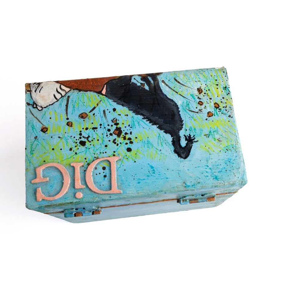 Hand Painted Recipe Box Dog Art Decoupage Unique Kitchen Decor Storage - Picture 5 of 10